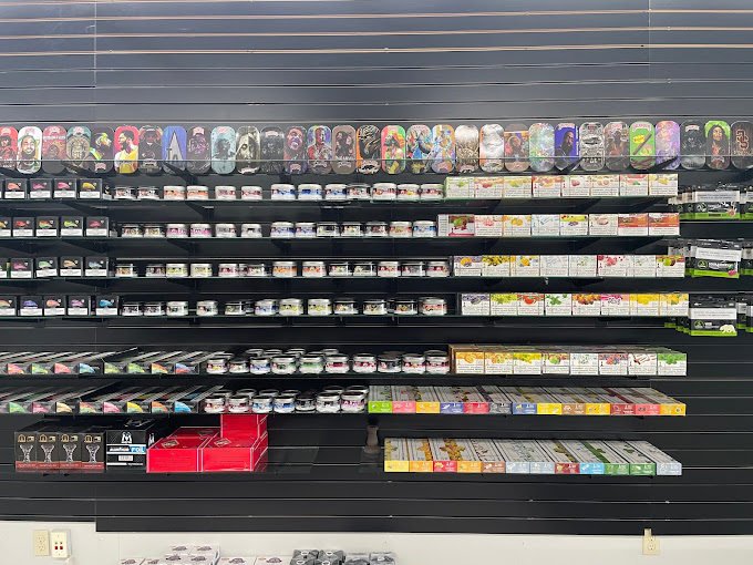 A display of various types of cigarettes in a store